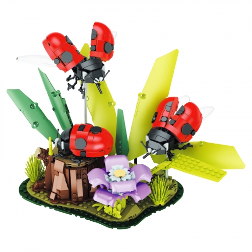 Insect Collection Building Blocks Kit Ladybugs Display Model 741Pcs Set Gifts for Kids and Adults NO.66108