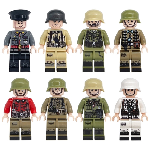8-Pack Military WW2 Soldiers Building Blocks Mini Action Figures Bricks Toys Set M8051
