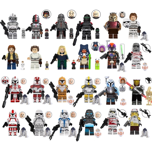 24-Pack Star Wars Movie Anime MOC Building Blocks Mini Action Figures DIY Bricks Toys Set TV6107-6109