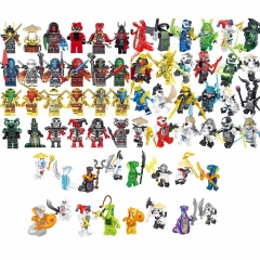 64Pcs Set Ninjago MOC Building Blocks Mini Action Figures DIY Bricks Toys Kids Gift
