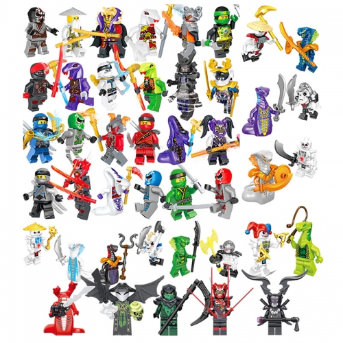 45Pcs Ninjago MOC Anime Movie Building Blocks Mini Figures DIY Bricks Dolls Kids Educational Toys Set