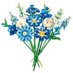Flowers Collection Building Blocks Kit Twilight's Blue Veil Display Model 766Pcs Set Gifts for Kids and Adults JJ9240