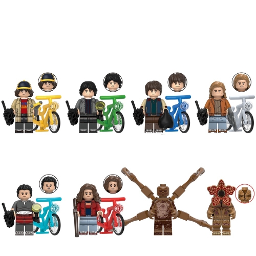 8-Pack Stranger Things Mike Eleven Dustin Vecna Mini Action Figures Building Blocks DIY Bricks Toys G0186