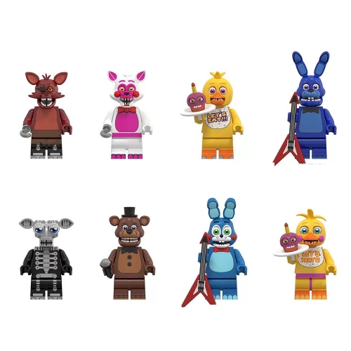 8-Pack Five Nights At Freddy's Foxy Chica Bonnie Endo Minifigures Building Blocks Mini Figure Toys WM6171