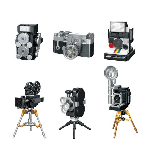 6-Pack Retro Cameras Models Building Blocks DIY Bricks Kids Educational Toys Set NO.57034