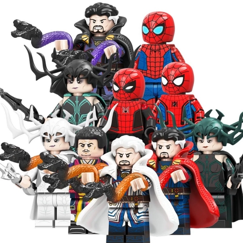 10-Pack Super Heroes Mini Figures Set Spider Man Hela Doctor Strange Wong Building Blocks Kids Bricks Toys TV6209