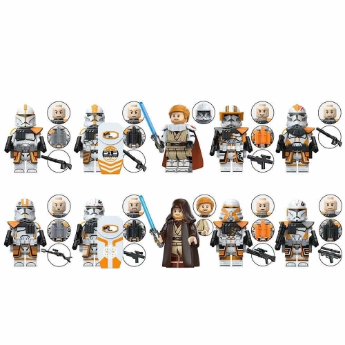 10-Pack Star Wars Mini Figures 212 Clone Troopers Obi-wan Dolls Building Blocks Kids Bricks Toys TV6116