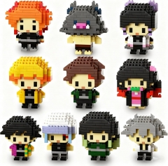 10-Pack Demon Slayer Anime Figures Building Block Kit Set, Top Popular Characters Micro Brick Models Collectible Gift for Fans or Teenages 2000 Pieces