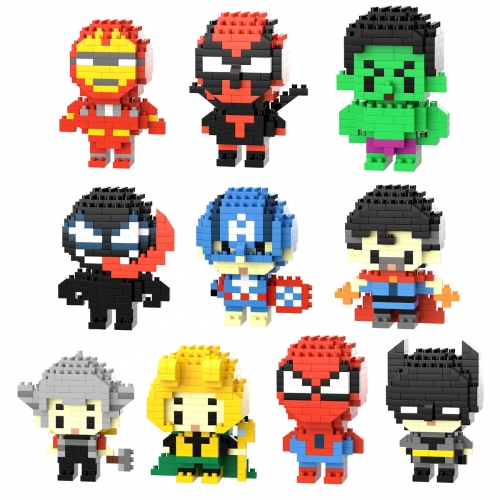 10-Pack Super Heroes Figures Building Block Kit Set, Top Popular Characters Micro Brick Models Collectible Gift for Fans or Teenages 2000 Pieces