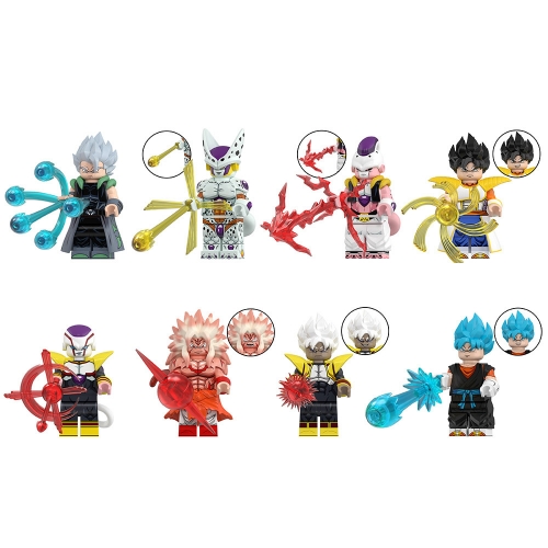 8-Pack Dragon Ball Mini Figures Building Blocks Gogeta Frieza Cell Broly DIY Bricks Kids Educational Toys Set WM6186