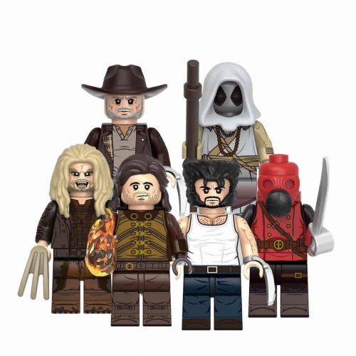 6-Pack Super Heroes Deadpool Cavillerine Sabretooth Building Blocks Mini Figures DIY Bricks Kids Educational Toys G0177