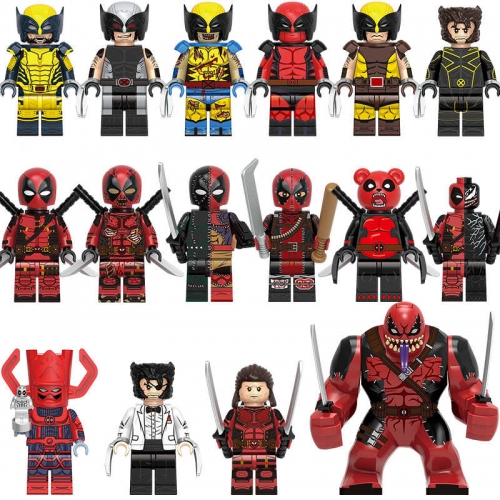 Super Heroes Deadpool Wolverine Building Blocks Mini Figures DIY Bricks Kids Educational Toys Set G0172 G0173