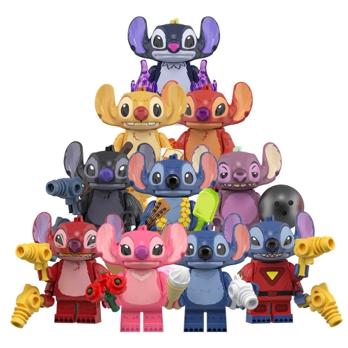 10-Pack Stitch Building Blocks Mini Figures Cyber Angel Evile DIY Bricks Kids Educational Toys Set WM6219