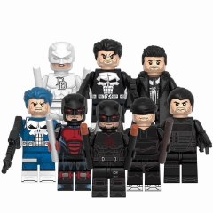 8-Pack Super Heroes Building Blocks Punisher Daredevil Mini Figures Bricks Toys Kids Educational Toys Set G0145