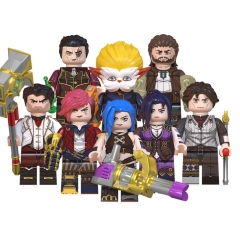 8-Pack Arcane LOL Buidling Blocks Silco Vi Jinx Vander Minifigures DIY Bricks Kids Educational Toys Set QD0001-0008