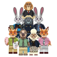 8-Pack Zootopia 2 Movie Characters Building Blocks Nick Judy Dawn Bellwether Leodore Lionheart Minifigures Kids Bricks Toys Set RT8012
