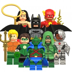 8-Pack Super Heroes Building Blocks Wonder Woman Batman Martian Manhunter Mini Figures Bricks Kids Educational Toys Set KDL853
