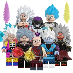 8-Pack Dragon Ball Anime Mini Figures Building Blocks Son Goku Frieza Vegeta DIY Bricks Kids Educational Toys Set WM6212