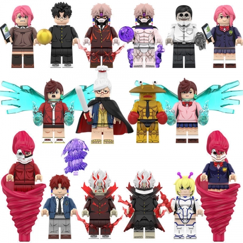 16-Pack WM Blocks DAN DA DAN Anime Minifigures Building Blocks Shiratori Aira Ayase Momo Takakura Ken Mini Figures Kids Bricks Toys WM6223 WM6224
