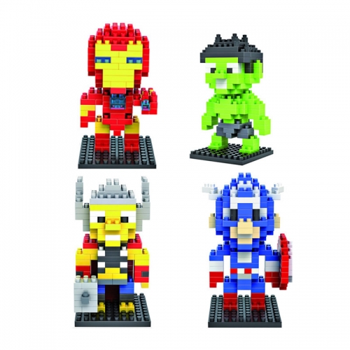 LOZ Marvel's Super Heroes Iron Man Hulk Thor Captain America Figures Diamond Mini Building Blocks DIY Block Toys Set