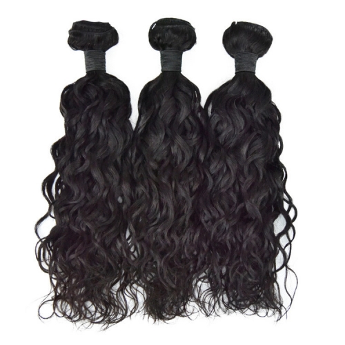 LSS Human Hair Natural Wave Bundles With Free 4*4 Closure  Natural Color