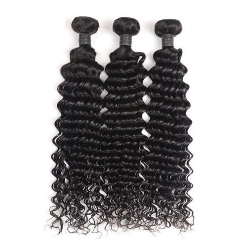 LSS Human Hair Italy Curl Bundles With Free 4*4 Closure  Natural Color