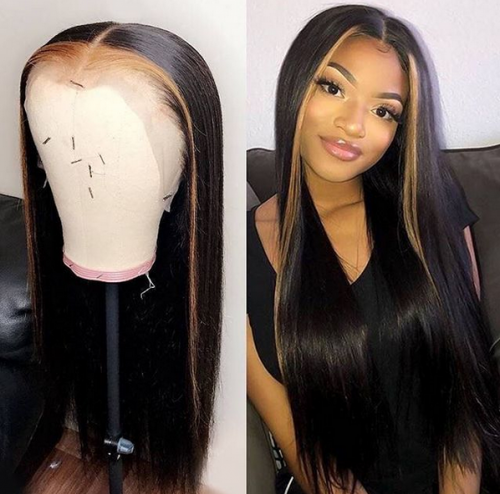 LSS Human Hair  Straight  Color Wig