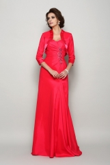 Hot Pink Long Chiffon Mother of Bride Dresses with Jacket
