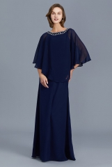 Fake Two Pieces Style Mother of Bride Dress with Sleeves