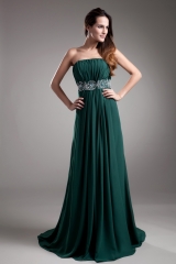 Emerald Green Chiffon Bridesmaid Dresses with Beading