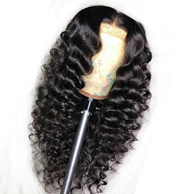 13A 13*6 Loose wave 10-24inch Lace Frontal 150% Density Natural Lace Wig Black Virgin Hair Customize in 7 working days Free Shipping