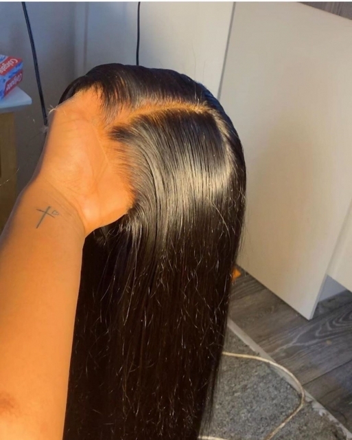 【In Stock】150% 180% Density Full Lace Wig Glue-less Straight Wig Straight Full Lace Wig 100% Virgin Hair Free Shipping