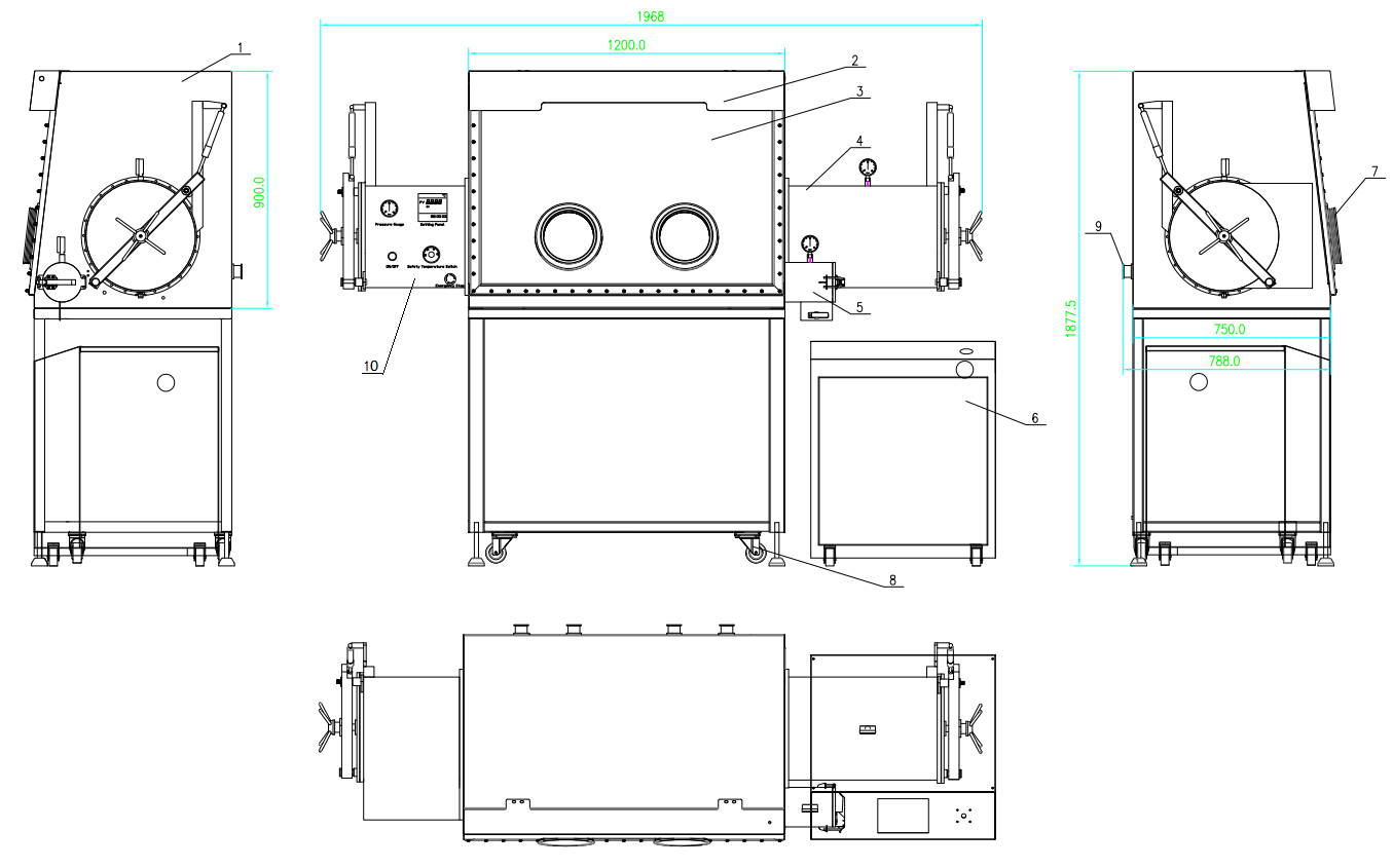 Glove Box with Vacuum Oven