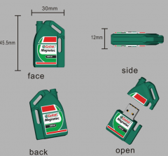 Professional Factory OEM 3D PVC USB Flash Drives Custom logo