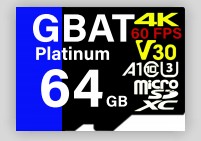 Customizable 64GB micro SDXC card 70MB/S-100MB/S