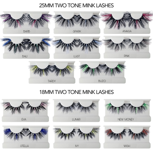 30 PACK TWO TONE MINK  WHOLESALE（25MM 18MM）(FREE DHL shipping)