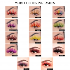 50 PACK MIXED LENGTH COLOR MINK WHOLESALE (25MM 18MM)(FREE DHL shipping)