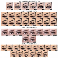 50 PACK MIXED LENGTH SILK LASH WHOLESALE (25MM 20MM 15MM & Two Tone Lashes)(FREE DHL shipping)