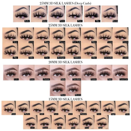 100 PACK MIXED LENGTH SILK LASH WHOLESALE (25MM 20MM 15MM & Two Tone Lashes)(FREE DHL shipping)