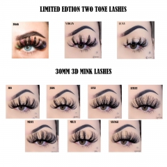 20 PACK MIXED LENGTH MINK WHOLESALE (30MM MINK,LIMITED EDTION TWO TONE LASHES)(FREE DHL shipping)