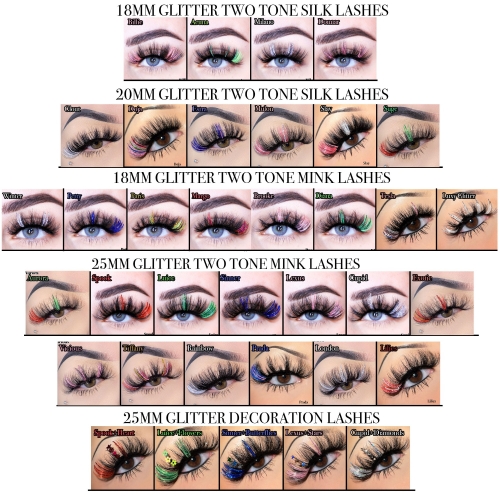 20 Pack Glitter Lashes Wholesale(FREE DHL shipping)