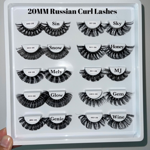 100 pack 20MM Russian Curl Lashes(FREE DHL shipping)