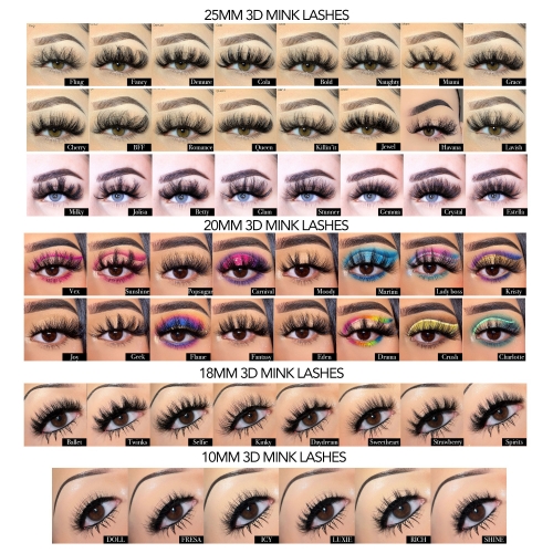 100 PACK MIXED LENGTH MINK LASH WHOLESALE (25MM 20MM 18MM)(FREE DHL shipping)