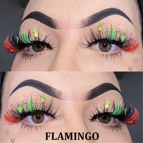 FLAMINGO  (20MM FLOWER BUTTERFLIES LASHES)