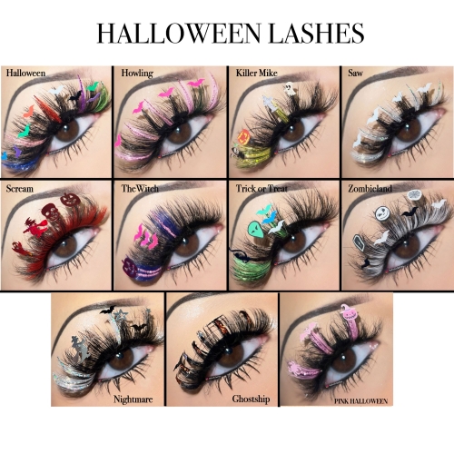 30 PACK CHRISTMAS/HALLOWEEN/THANKSGIVING/FLOWER BUTTERFLIES LASHES WHOLESALE(FREE DHL shipping)