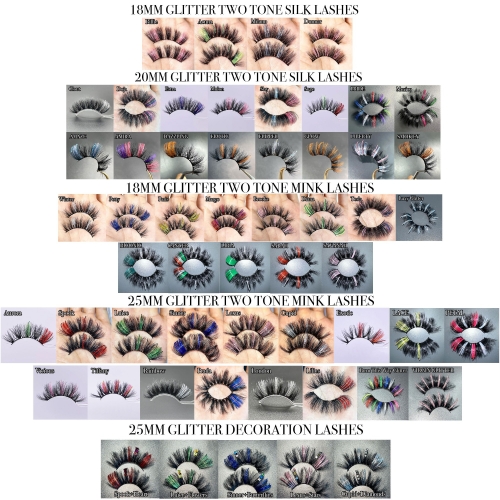 30 Pack Glitter Lashes Wholesale(FREE DHL shipping)