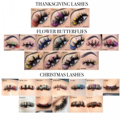 50 PACK Valentines/Flower/Butterfly/Christmas/Halloween Lashes WHOLESALE(FREE DHL shipping)