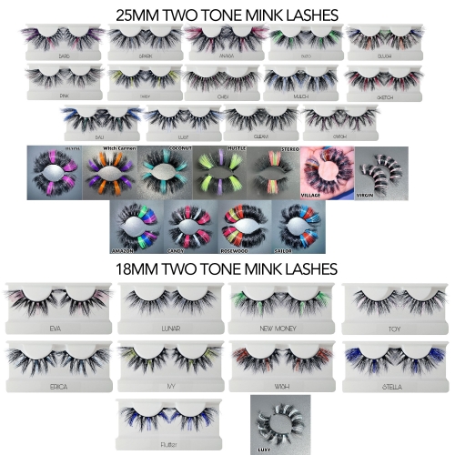20 PACK TWO TONE MINK  WHOLESALE（25MM 18MM）(FREE DHL shipping)