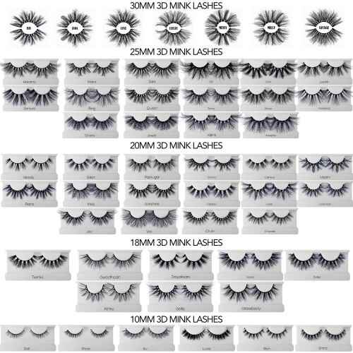 30 PACK MIXED LENGTH MINK LASH WHOLESALE (25MM 20MM 18MM)(FREE DHL shipping)