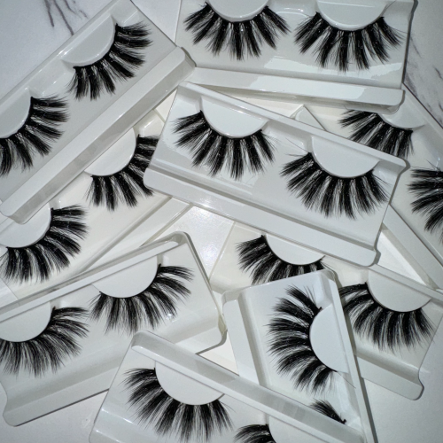 A10 Dramatic 25mm 3D Silk Lashes (white tray clear cover)